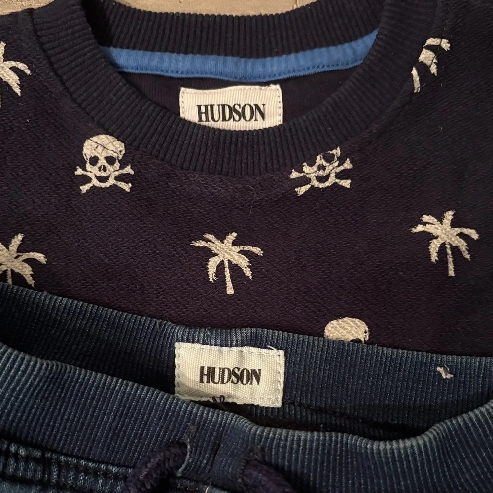 Hudson Jeans Navy Skull Sweater with Denim Jeans Set